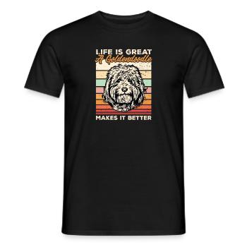 Goldendoodle Doodle Hund - Männer T-Shirt - Schwarz - Vorne - AI Model Male 178 light (178cm)