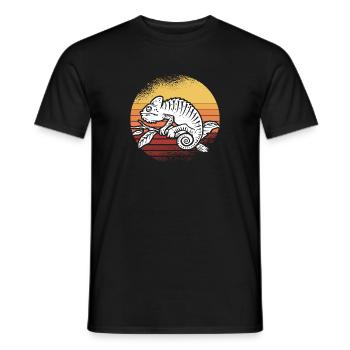 Lizard Reptile Herpetology Herpetologist Retro Vin - Men's T-Shirt - black - Front - AI Model Male 178 light (178cm)