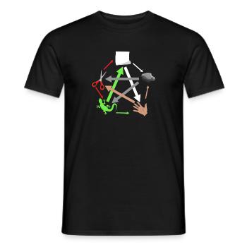 Papier de pierre Ciseaux Lézard Reptile Herpétologie H - T-shirt homme - noir - Devant - AI Model Male 178 light (178cm)