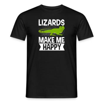 Lizards Lizard Lovers Reptiles Herpetologi - Men's T-Shirt - black - Front - AI Model Male 178 light (178cm)