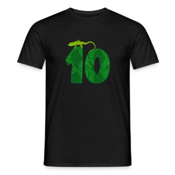 10th Birthday Lizard 10 Reptile Theme Party Ten - Men's T-Shirt - black - Front - AI Model Male 178 light (178cm)
