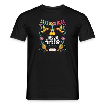 Tacos Mieux que la thérapie Taco Eater Nourriture mexicaine - T-shirt homme - noir - Devant - AI Model Male 178 light (178cm)