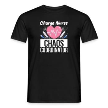 Charge Nurse Herzschlag Stethoskop Krankenpflege - Männer T-Shirt - Schwarz - Vorne - AI Model Male 178 light (178cm)
