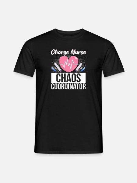Charge Nurse Herzschlag Stethoskop Krankenpflege - Männer T-Shirt - Schwarz