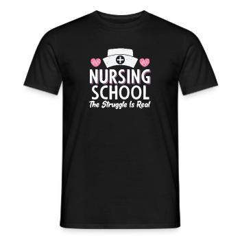 Nursing student nursing school Das Ringe - Men's T-Shirt - black - Front - AI Model Male 178 light (178cm)