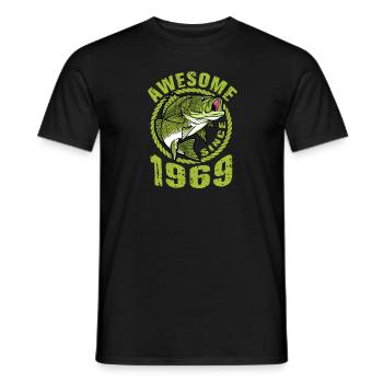 Awesome since 1969. Angel, Angler Birthday - Men's T-Shirt - black - Front - AI Model Male 178 light (178cm)