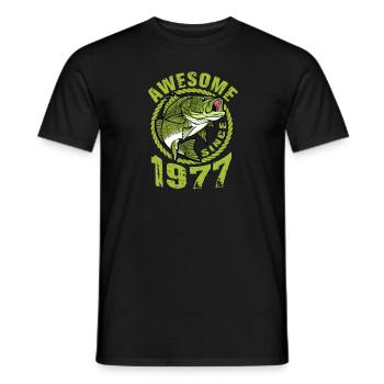 Génial depuis 1977. Angel, l’anniversaire du pêcheur - T-shirt homme - noir - Devant - AI Model Male 178 light (178cm)