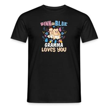 Pink or Blue Gramma Loves You Best Grandma Ever - Männer T-Shirt - Schwarz - Vorne - AI Model Male 178 light (178cm)