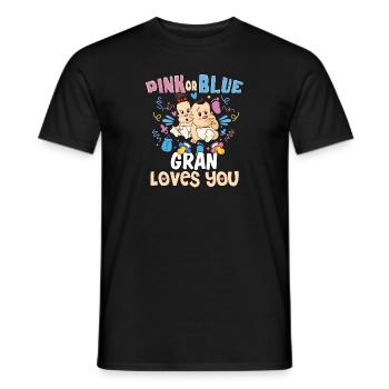 Pink or Blue Gran Loves You Best Grandma Ever - Männer T-Shirt - Schwarz - Vorne - AI Model Male 178 light (178cm)