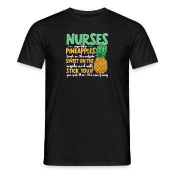 Nurses are like pineapple nurse - Men's T-Shirt - black - Front - AI Model Male 178 light (178cm)