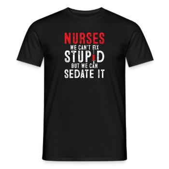 Infirmières Nous ne pouvons pas guérir la stupidité - T-shirt homme - noir - Devant - AI Model Male 178 light (178cm)