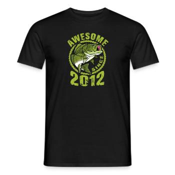 Awesome since 2012. Angel, Angler's Birthday - Men's T-Shirt - black - Front - AI Model Male 178 light (178cm)