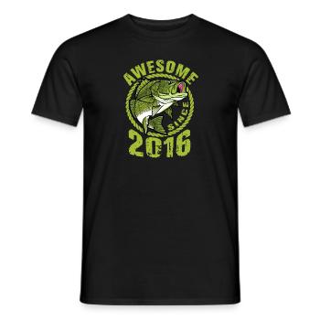 Awesome since 2016. Angel, Angler Geburtstag - Männer T-Shirt - Schwarz - Vorne - AI Model Male 178 light (178cm)
