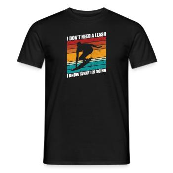 Surfer brauche keine leine lustiges surfen - Männer T-Shirt - Schwarz - Vorne - AI Model Male 178 light (178cm)