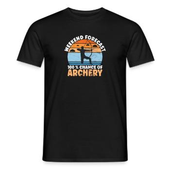 Bogenschießen wochenend vorhersage pfeile schießen - Männer T-Shirt - Schwarz - Vorne - AI Model Male 178 light (178cm)