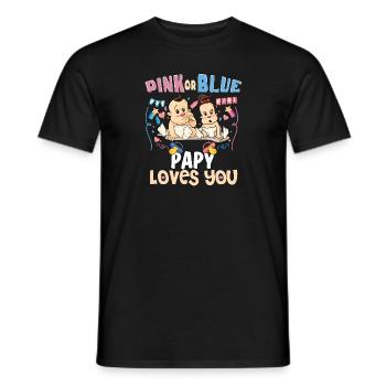 Pink or Blue Papy Loves You Best Dad Ever - Männer T-Shirt - Schwarz - Vorne - AI Model Male 178 light (178cm)