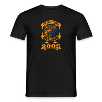 Génial depuis 2005. Angel, l’anniversaire du pêcheur - T-shirt homme - noir - Devant - AI Model Male 178 light (178cm)