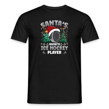Noël du joueur de hockey sur glace préféré du Père Noël - T-shirt homme - noir - Devant - AI Model Male 178 light (178cm)