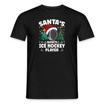 Noël du joueur de hockey sur glace préféré du Père Noël - T-shirt homme - noir - Devant - AI Model Male 178 light (178cm)