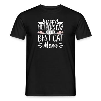 Happy Mother's Day Cat Mom Mother Cat - Men's T-Shirt - black - Front - AI Model Male 178 light (178cm)