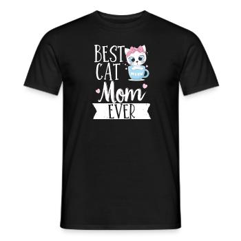 Best Cat Mom Ever Mother Cat Owner - Men's T-Shirt - black - Front - AI Model Male 178 light (178cm)