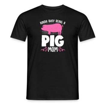Schwein Mama Landwirt Mutter Schweineliebhaber Ban - Männer T-Shirt - Schwarz - Vorne - AI Model Male 178 light (178cm)