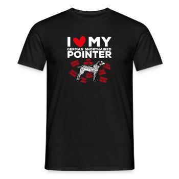 Chien GSP allemand à poil court - T-shirt homme - noir - Devant - AI Model Male 178 light (178cm)