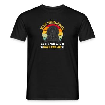 Newfoundland Newfoundland Dog - Men's T-Shirt - black - Front - AI Model Male 178 light (178cm)