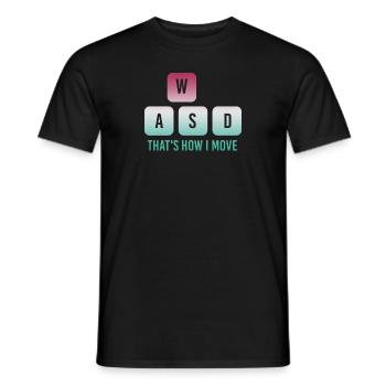 C’est ainsi que je déplace les touches de l’ordinateur du clavier en disant - T-shirt homme - noir - Devant - AI Model Male 178 light (178cm)