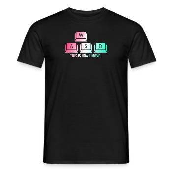 C’est ainsi que je déplace les touches de l’ordinateur du clavier en disant - T-shirt homme - noir - Devant - AI Model Male 178 light (178cm)