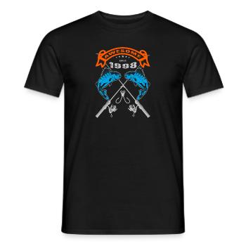 Awesome since 1998. Angel, Angler Geburtstag - Männer T-Shirt - Schwarz - Vorne - AI Model Male 178 light (178cm)
