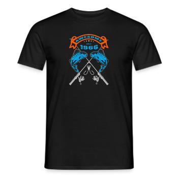 Awesome since 1966. Angel, Angler Geburtstag - Männer T-Shirt - Schwarz - Vorne - AI Model Male 178 light (178cm)
