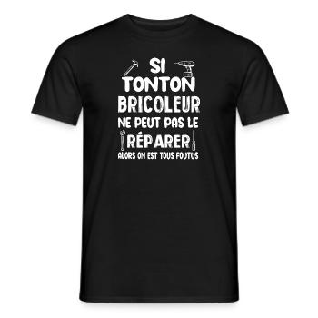 Tonton bricoleur réparer t-shirt noir humoristique - T-shirt homme - noir - Devant - AI Model Male 178 light (178cm)
