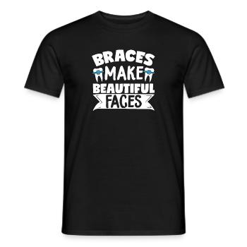 Zahnspangen machen schöne Gesichter Kieferorthopäd - Männer T-Shirt - Schwarz - Vorne - AI Model Male 178 light (178cm)