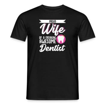 Dentiste Épouse Mari Hygiéniste dentaire Couple Val - T-shirt homme - noir - Devant - AI Model Male 178 light (178cm)