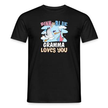 Pink or Blue Gramma Loves You Best Grandma Ever - Männer T-Shirt - Schwarz - Vorne - AI Model Male 178 light (178cm)