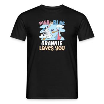 Pink or Blue Grannie Loves You Best Grandma Ever - Männer T-Shirt - Schwarz - Vorne - AI Model Male 178 light (178cm)