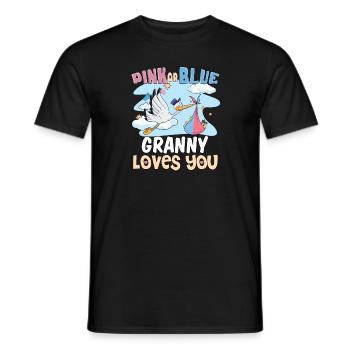 Pink or Blue Granny Loves You Best Grandma Ever - Men's T-Shirt - black - Front - AI Model Male 178 light (178cm)