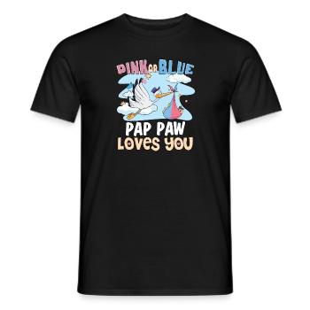 La patte de Pap rose ou bleue t’aime le meilleur grand-père de tous les temps - T-shirt homme - noir - Devant - AI Model Male 178 light (178cm)