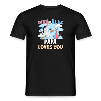 Pink or Blue Papa t’aime le meilleur papa de tous les temps - T-shirt homme - noir - Devant - AI Model Male 178 light (178cm)