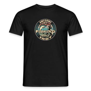 Génial depuis 1967. Angel, l’anniversaire du pêcheur - T-shirt homme - noir - Devant - AI Model Male 178 light (178cm)