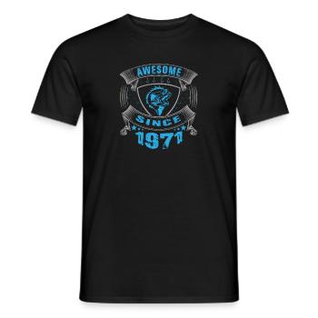 Awesome since 1971. Angel, angler's birthday - Men's T-Shirt - black - Front - AI Model Male 178 light (178cm)
