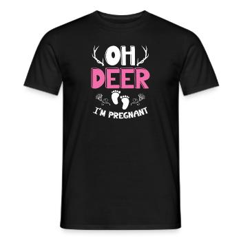 Oh Deer Im Pregnant Schwangerschaft Geburt - Männer T-Shirt - Schwarz - Vorne - AI Model Male 178 light (178cm)
