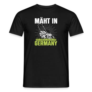 Mäht In Germany Garten Gartenarbeit Rasenmäher - Männer T-Shirt - Schwarz - Vorne - AI Model Male 178 light (178cm)