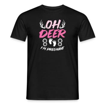 Oh Deer Im Pregnant Schwangerschaft Geburt - Männer T-Shirt - Schwarz - Vorne - AI Model Male 178 light (178cm)