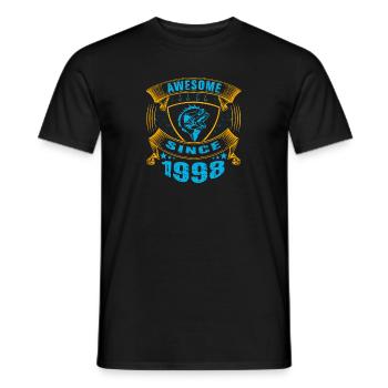 Awesome since 1998. Angel, Angler Geburtstag - Männer T-Shirt - Schwarz - Vorne - AI Model Male 178 light (178cm)