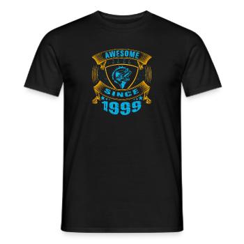 Awesome since 1999. Angel, Angler Geburtstag - Männer T-Shirt - Schwarz - Vorne - AI Model Male 178 light (178cm)
