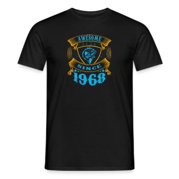 Awesome since 1968. Angel, Angler Geburtstag - Männer T-Shirt - Schwarz - Vorne - AI Model Male 178 light (178cm)