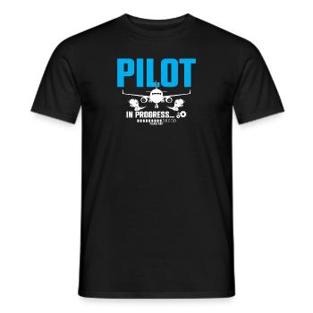 Pilot In Progress Please Wait Loading Plane - Männer T-Shirt - Schwarz - Vorne - AI Model Male 178 light (178cm)