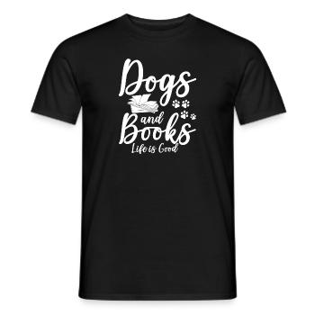 Dogs And Books Life Is Good Dog Owner Paws - Men's T-Shirt - black - Front - AI Model Male 178 light (178cm)